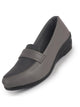 Women Grey Classic Formal Platform Heel Slip On Shoes | Pull On Shoes with All Day Comfort for Office, Meetings, Evening Events