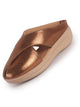 Women Copper Criss Cross Strap Design Perforated Slip On Shoes | Back Open Casual Shoes for Office, Outdoor, Party