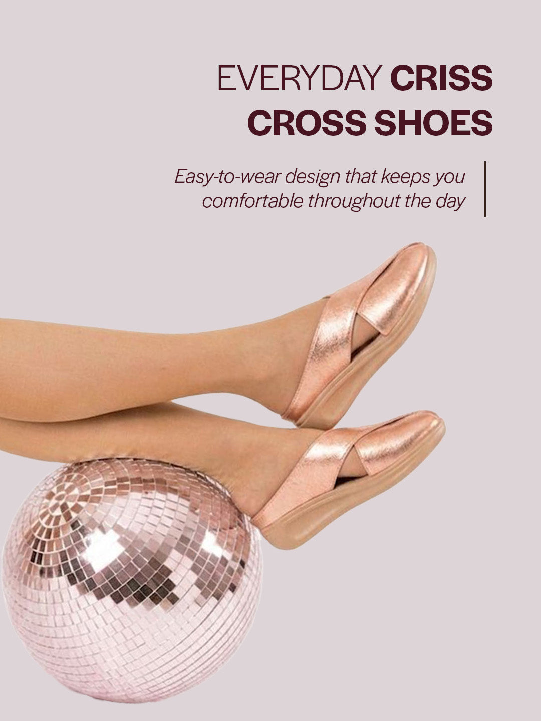 women peach criss cross strap design perforated slip on shoes | back open casual shoes for office, outdoor, party