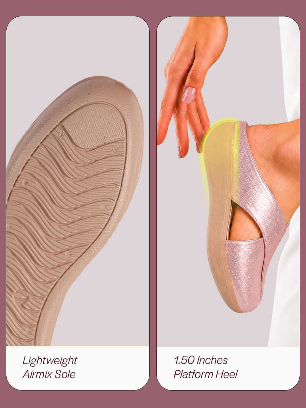 women peach criss cross strap design perforated slip on shoes | back open casual shoes for office, outdoor, party