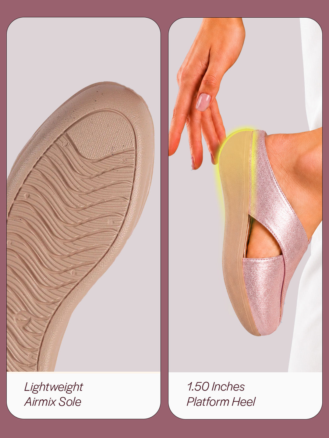 women peach criss cross strap design perforated slip on shoes | back open casual shoes for office, outdoor, party