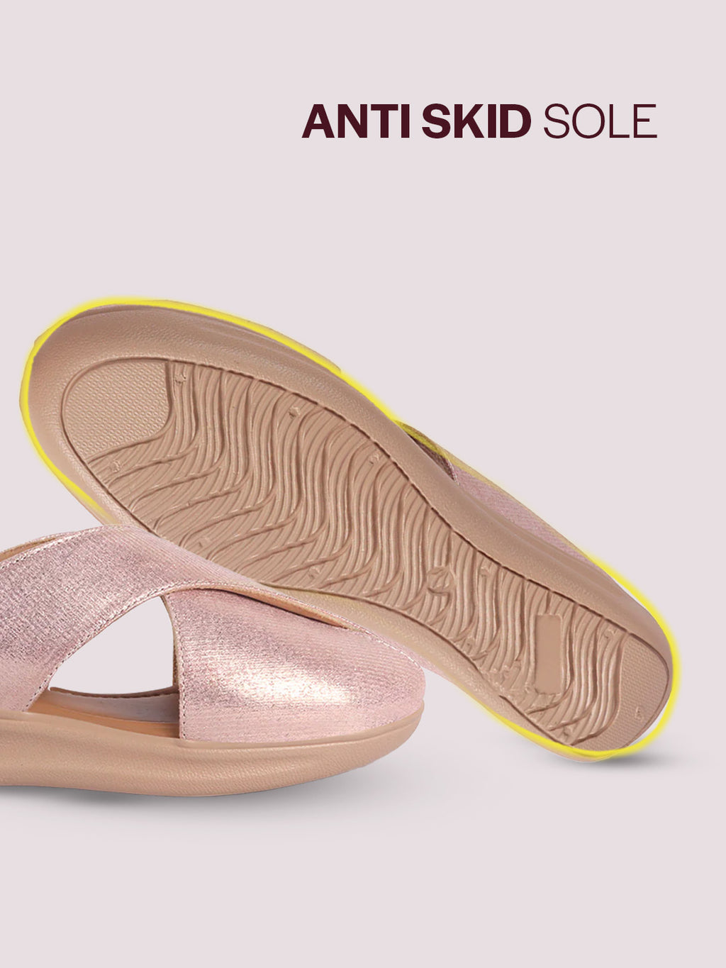 women peach criss cross strap design perforated slip on shoes | back open casual shoes for office, outdoor, party