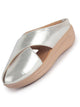 Women Silver Criss Cross Strap Design Perforated Slip On Shoes | Back Open Casual Shoes for Office, Outdoor, Party