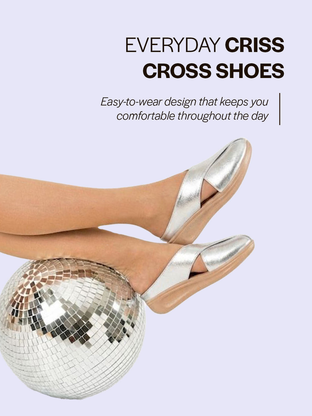 women silver criss cross strap design perforated slip on shoes | back open casual shoes for office, outdoor, party