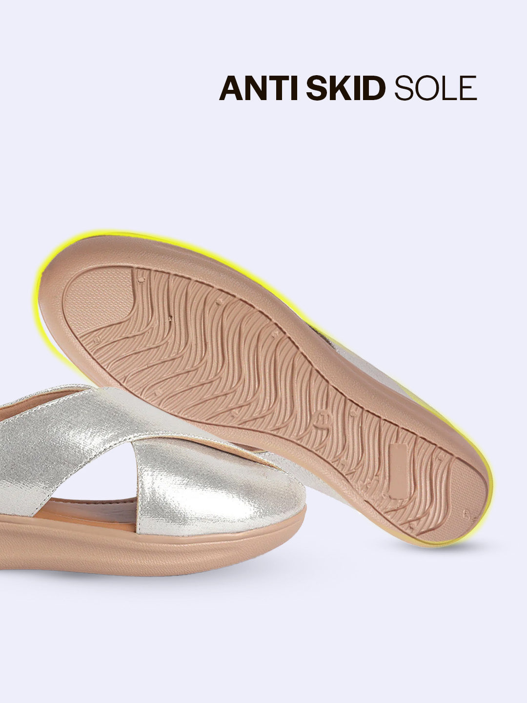 women silver criss cross strap design perforated slip on shoes | back open casual shoes for office, outdoor, party