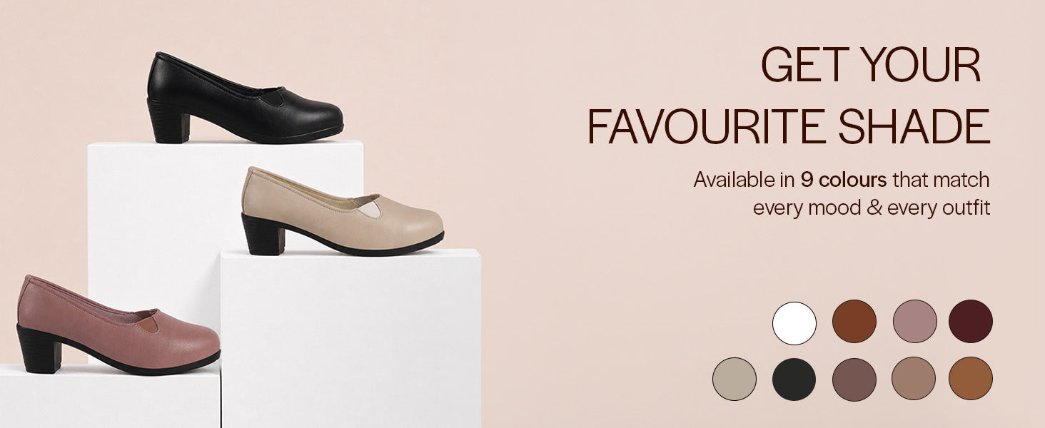 Women Maroon Slip-On Closed Toe Formal Office Shoes Pump Block Heel Ballerina|Elegant Everyday Wear|All Day Comfort for Office, Meetings, Evening Events