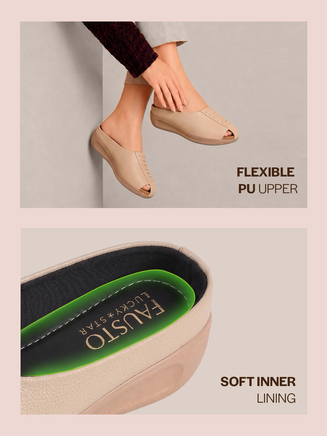 open toe slip on mules women
