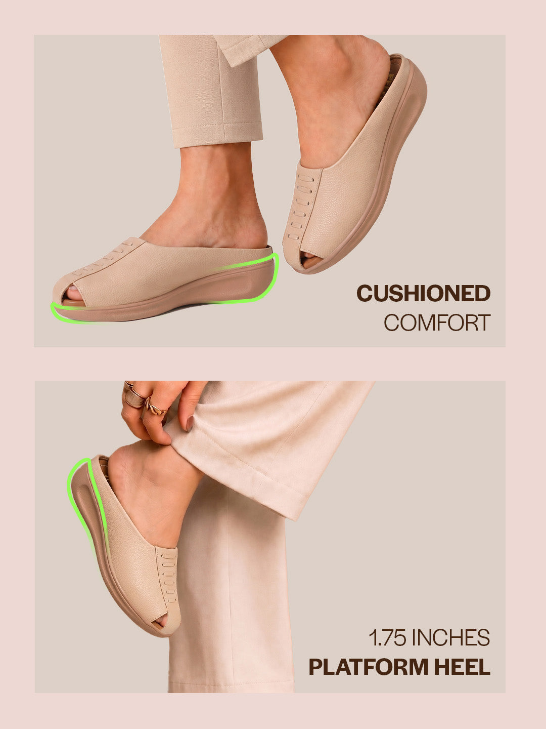 open toe slip on mules women