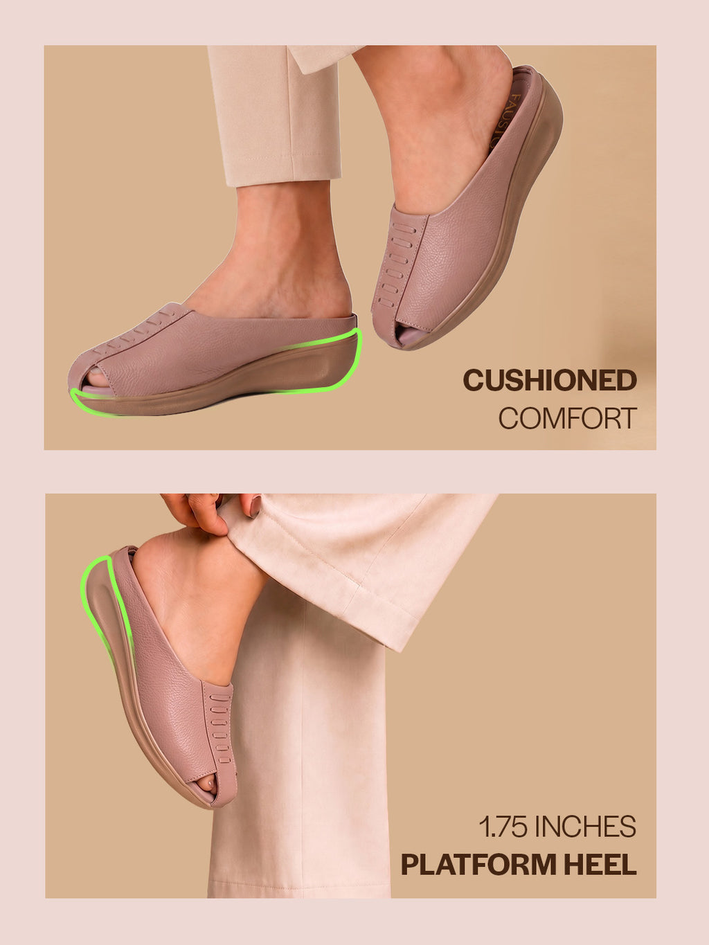 ergonomic support platform mules