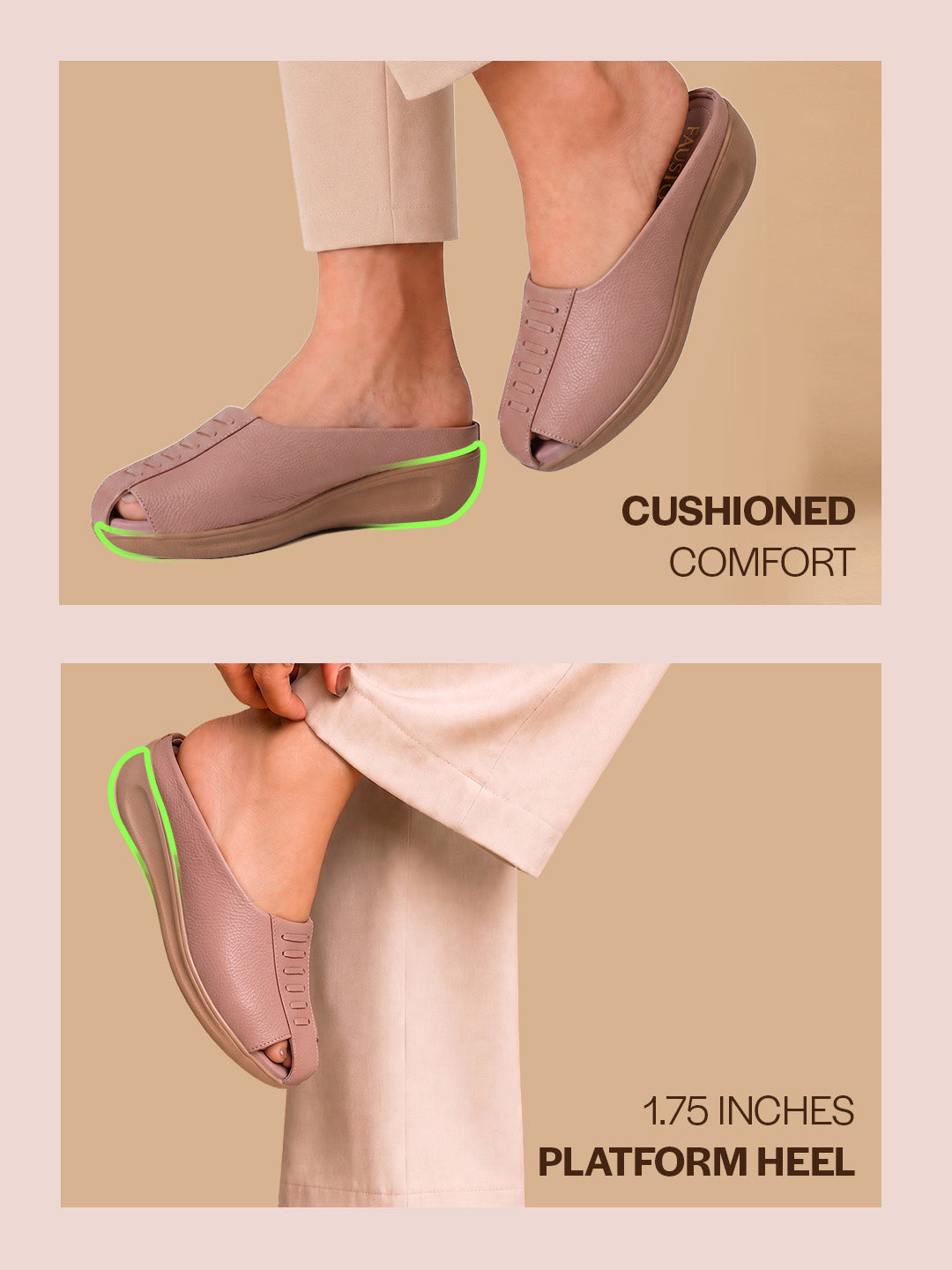 ergonomic support platform mules