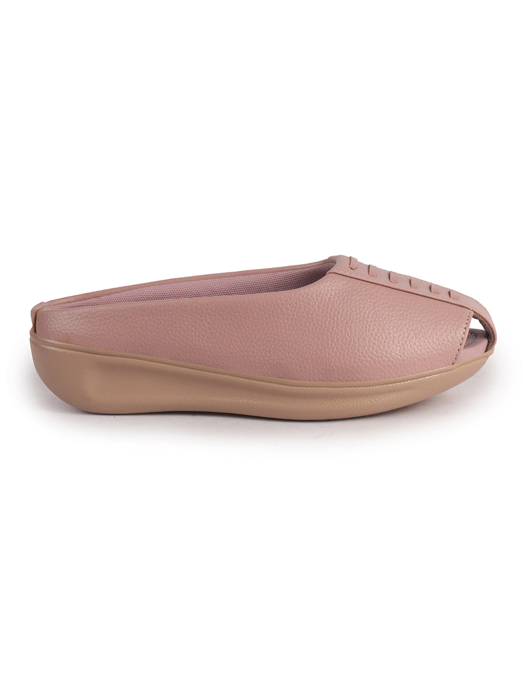 textured leather backless slide mules