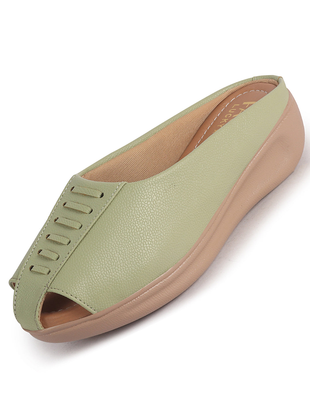 women peep toe wedge slides