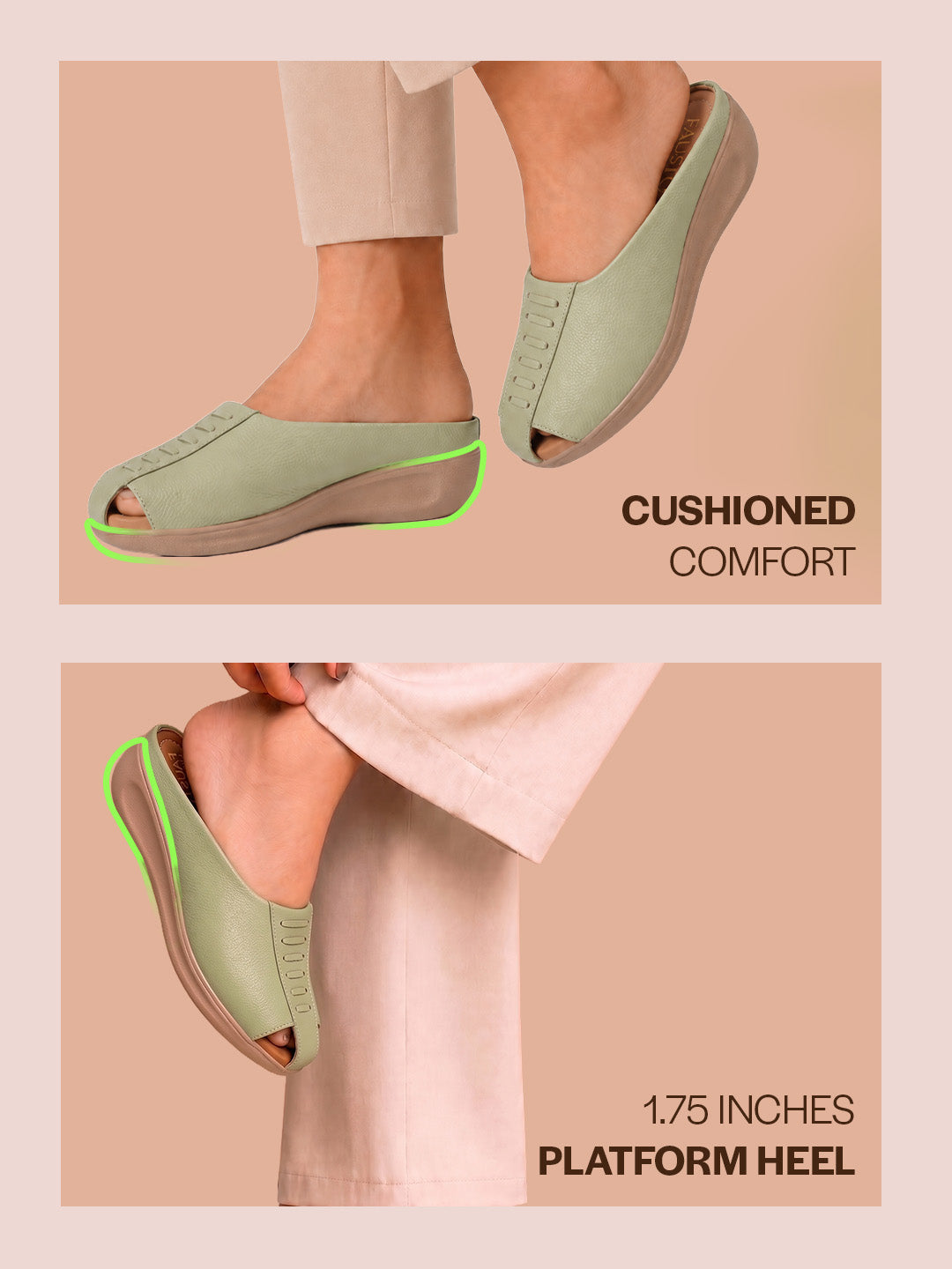 women peep toe wedge slides
