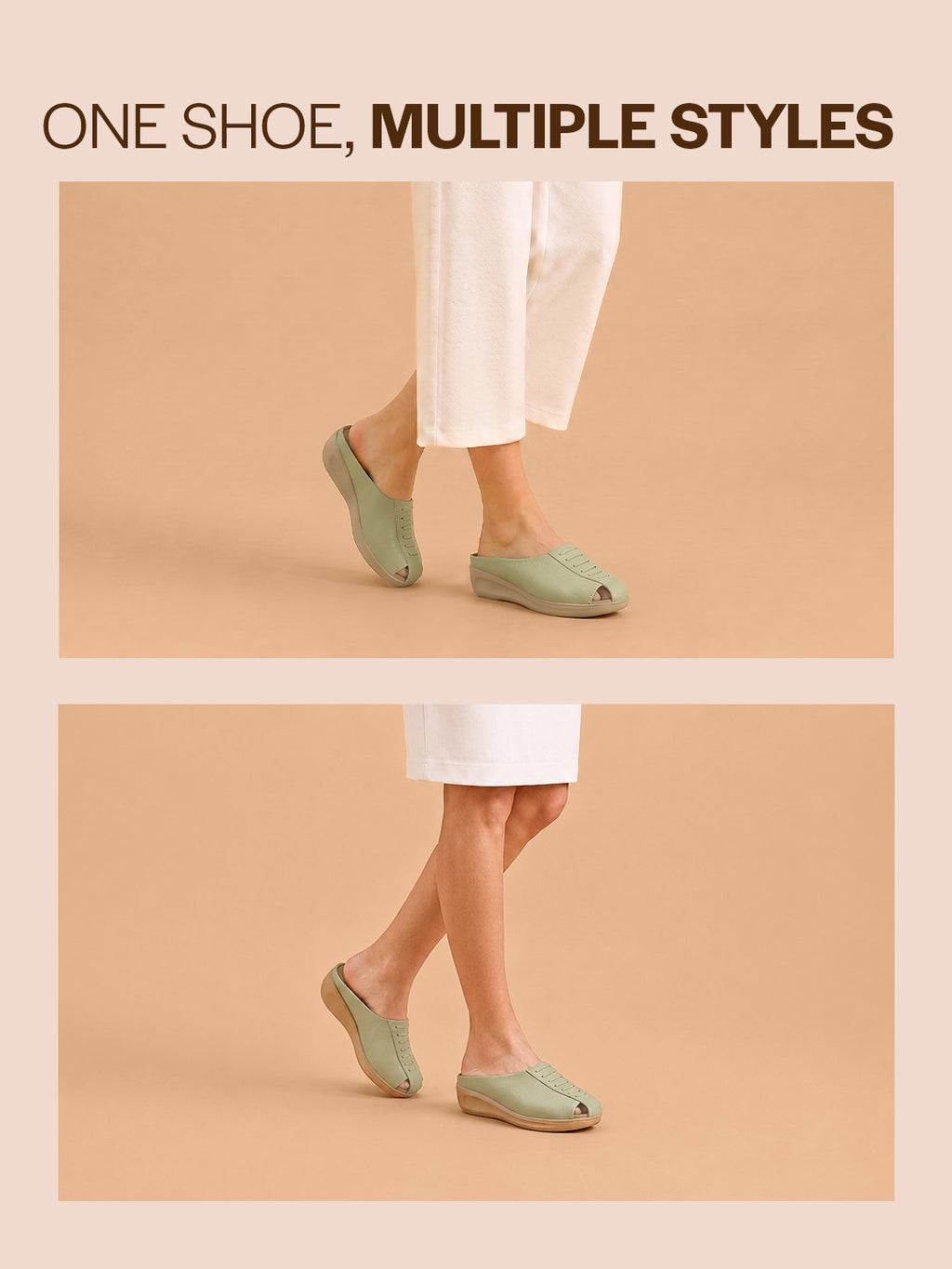 women peep toe wedge slides