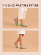 women peep toe wedge slides