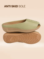 women peep toe wedge slides