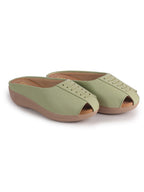 open toe slip on mules women