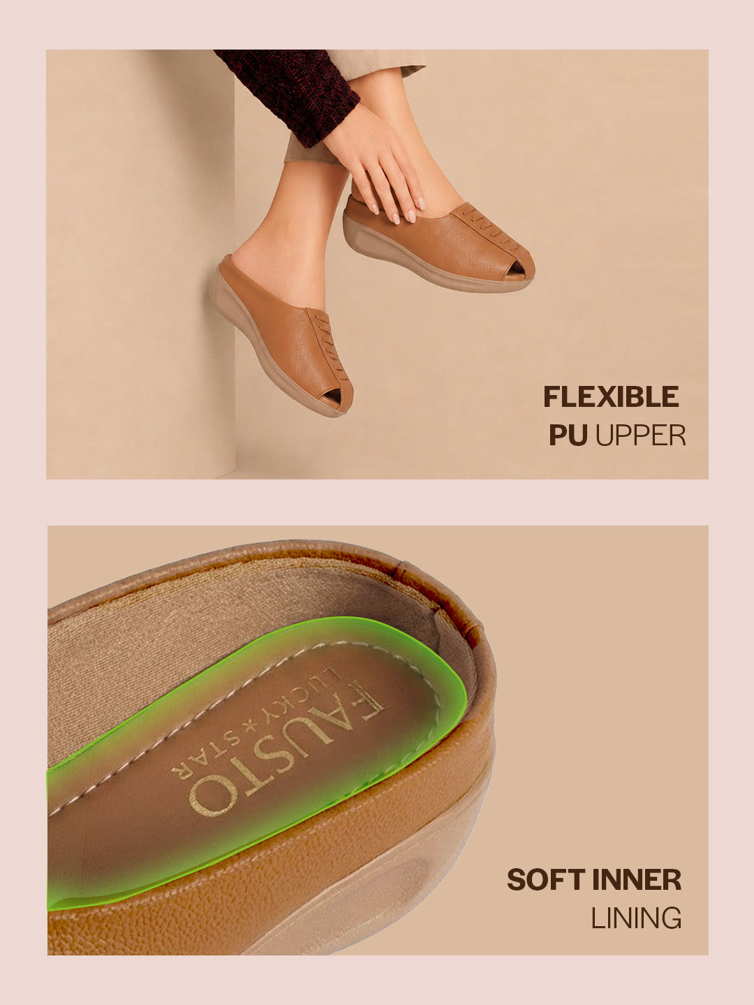 textured leather backless slide mules