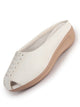Women White Formal Back Open Pee Toe Platform Heel Mules|Flexible Comfort Platform Office Slip Ons Shoe with Padded Insole|Daily Walking & Errand