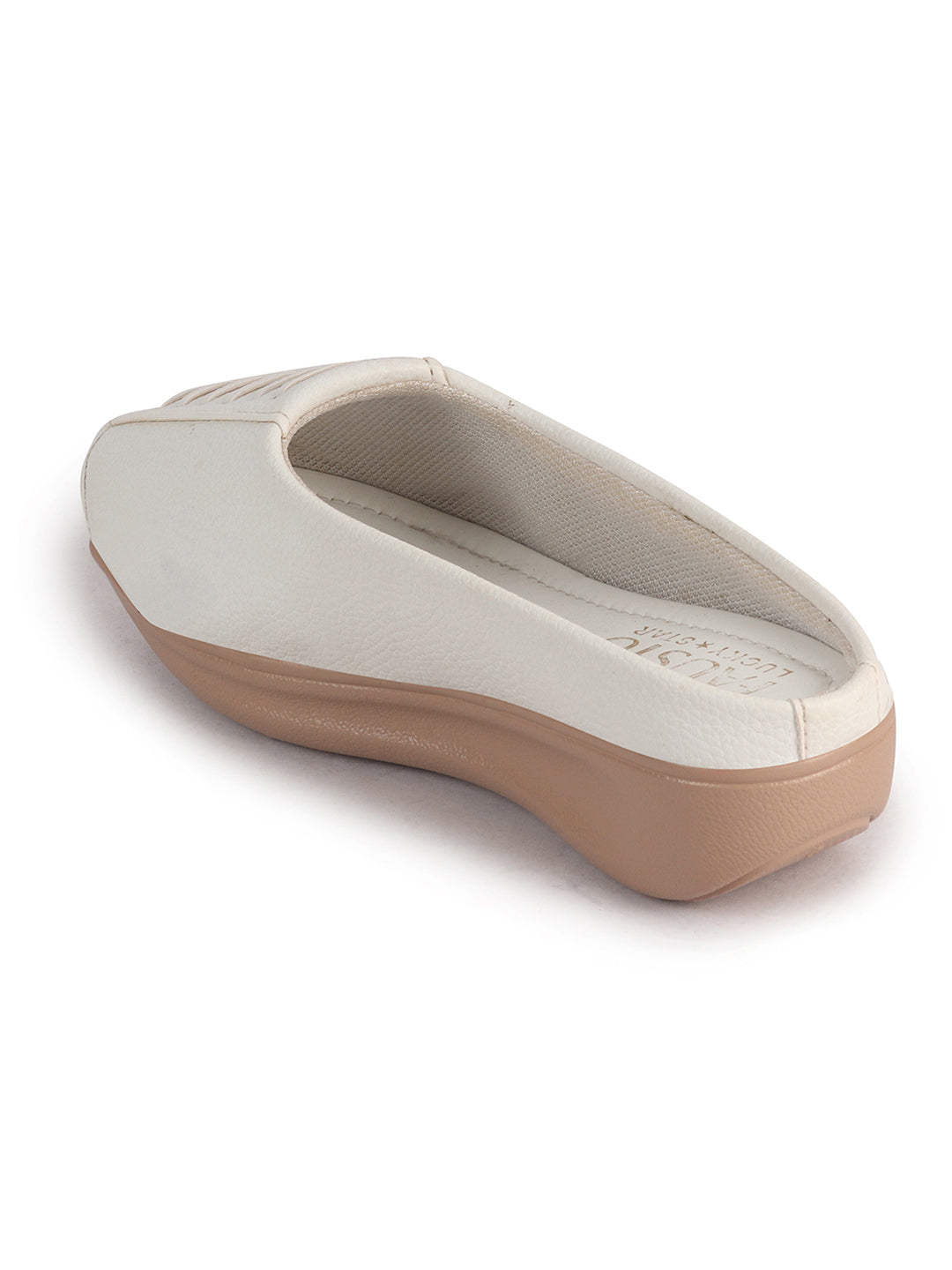 textured leather backless slide mules