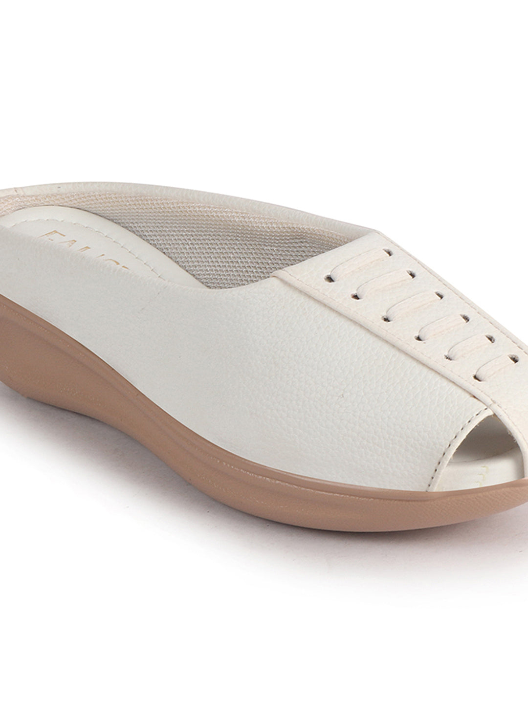 women peep toe wedge slides