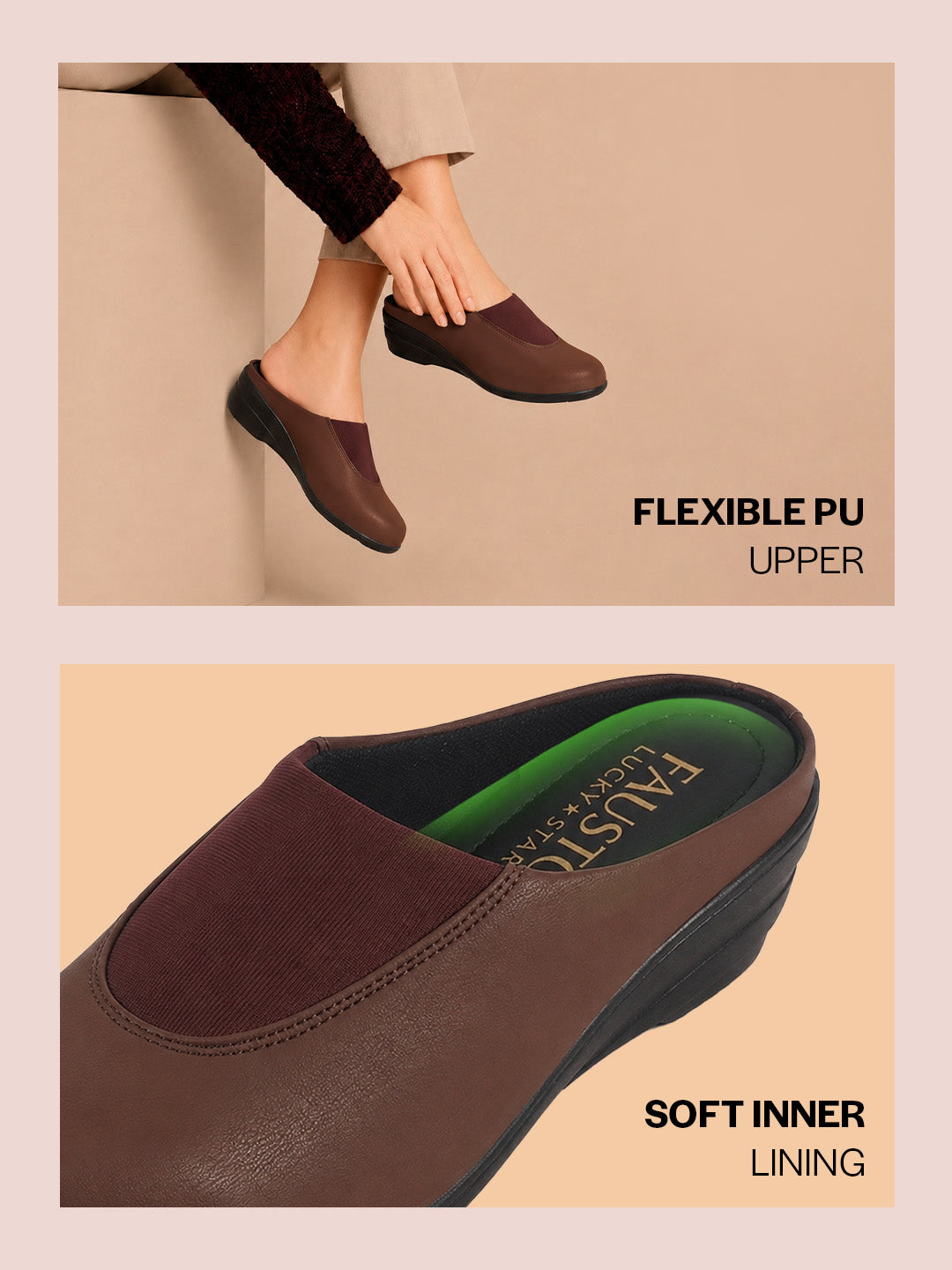 daily wear lightweight wedge mules