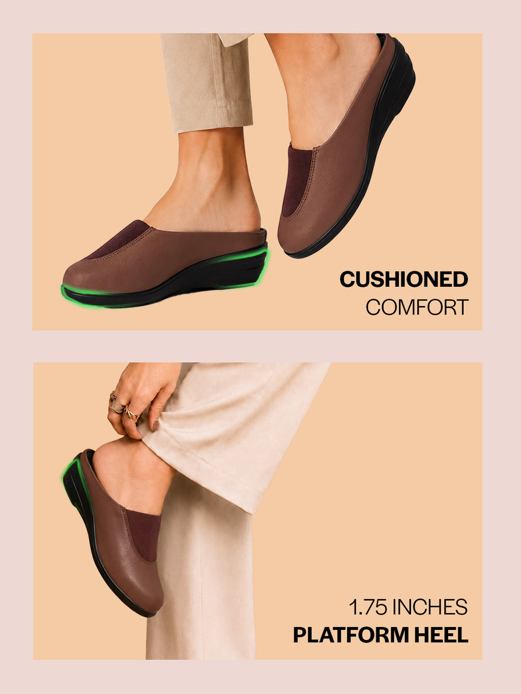 daily wear lightweight wedge mules