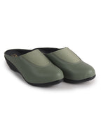 women olive green orthopedic clogs