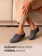 closed toe slip on mules women