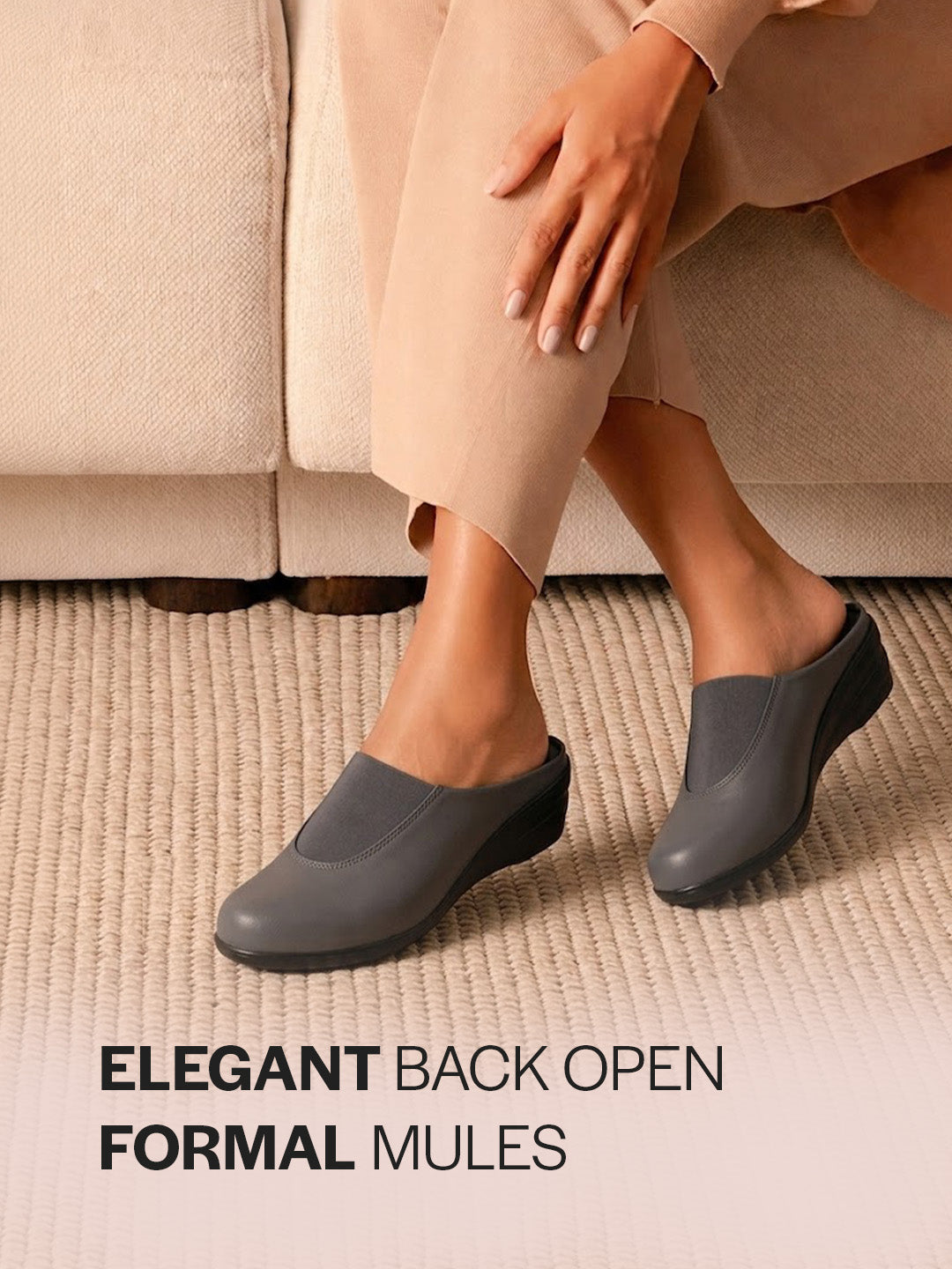 closed toe slip on mules women