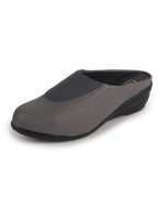 sage green backless wedge loafers
