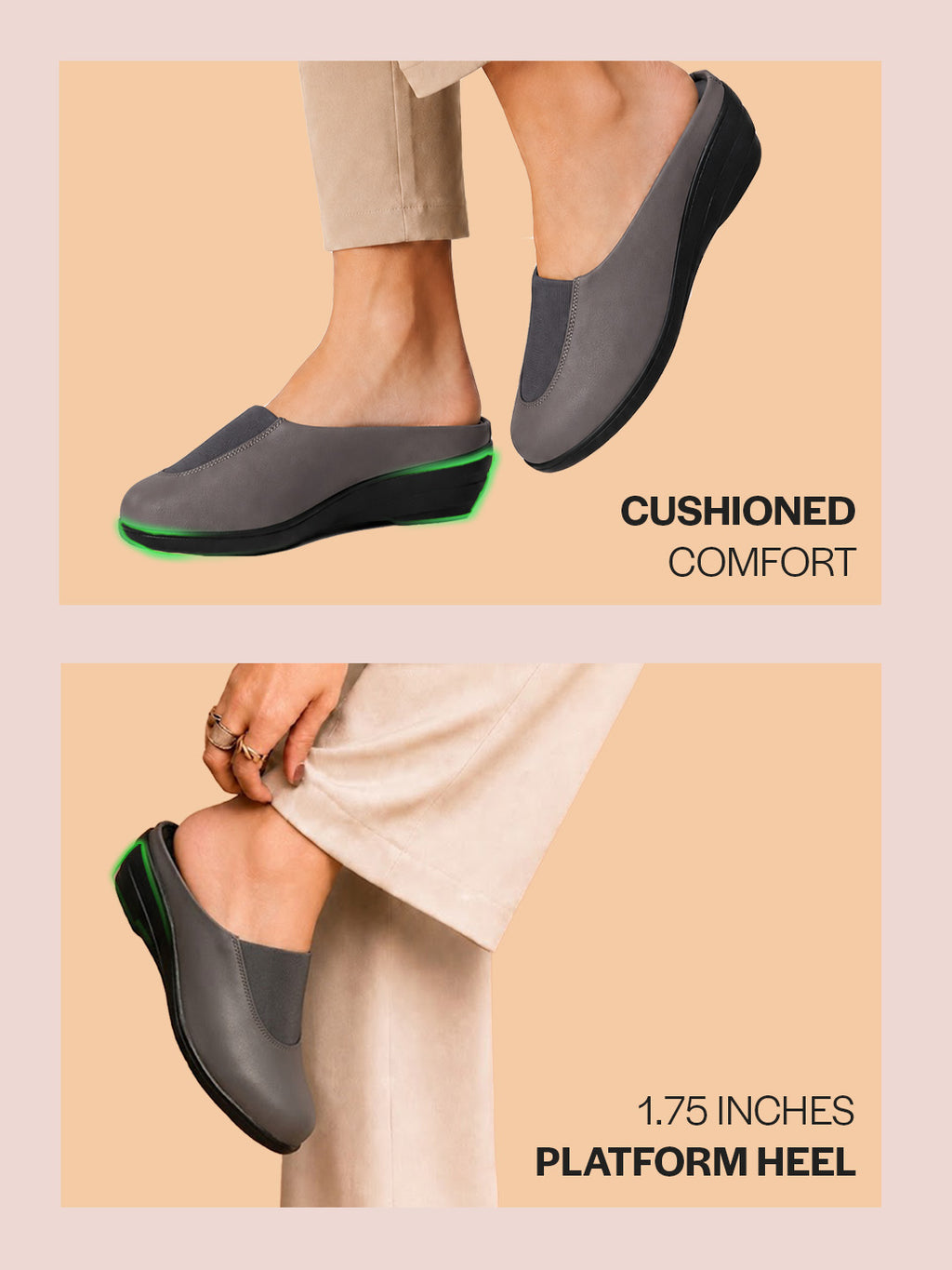 closed toe slip on mules women