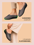 closed toe slip on mules women