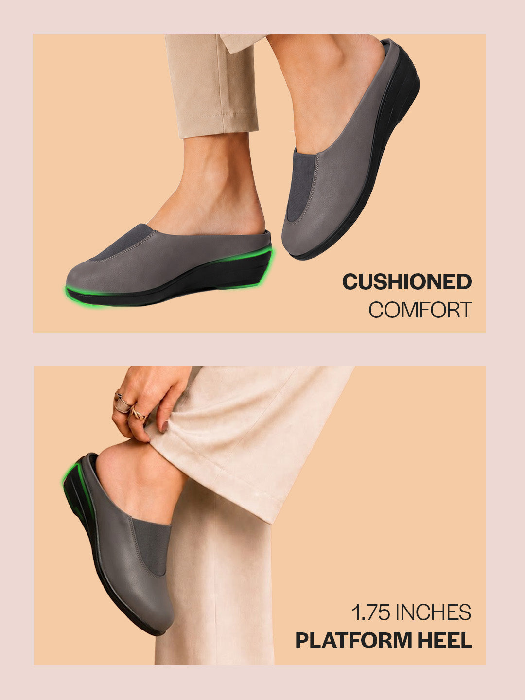 closed toe slip on mules women