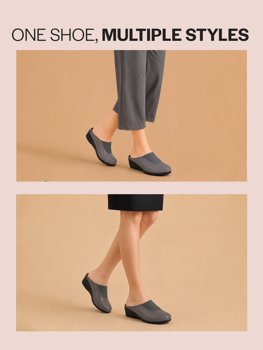 closed toe slip on mules women
