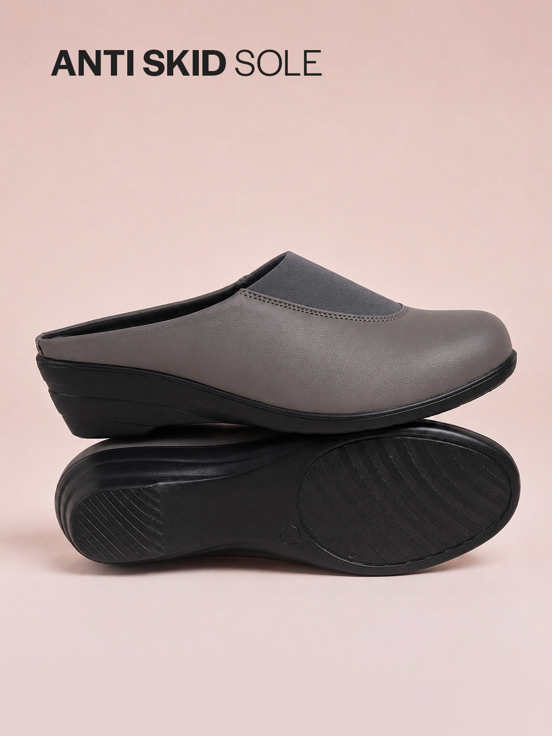 closed toe slip on mules women