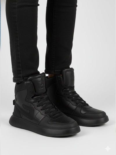 black high sneaker boots