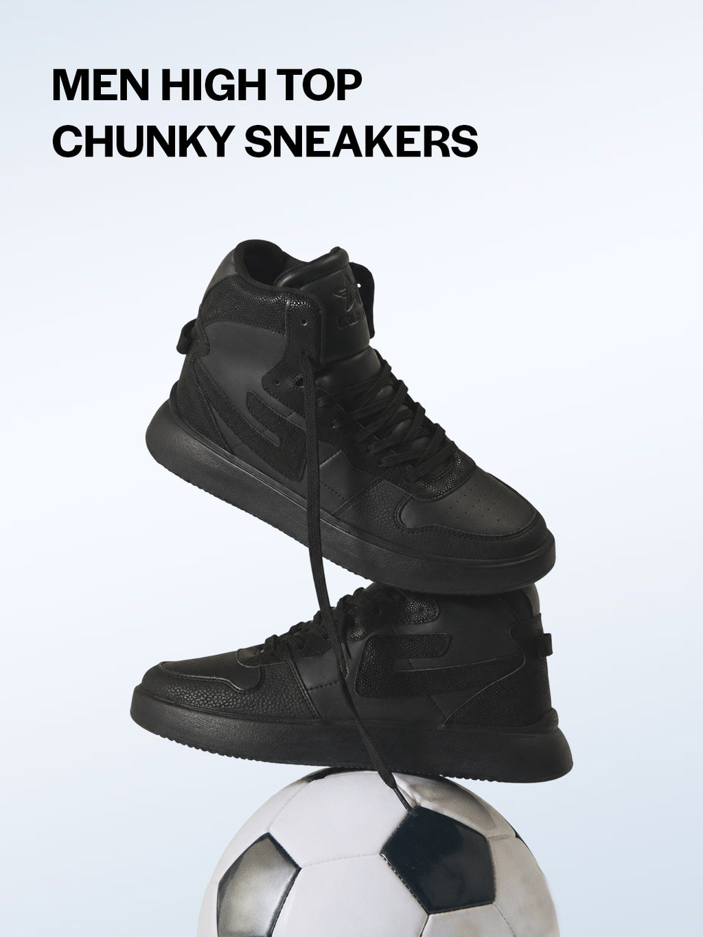 fausto men black high top chunky classic lace up sneakers|high ankle sneakers with memory cushion|lightweight all day sneakers