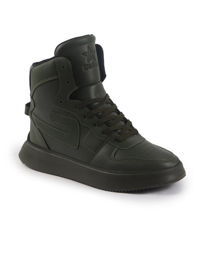 Shop Men s Olive High Top Chunky Sneakers Online