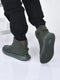 fausto men olive high top chunky classic lace up sneakers|high ankle sneakers with memory cushion|lightweight all day sneakers