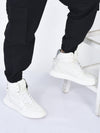 fausto men white high top chunky classic lace up sneakers|high ankle sneakers with memory cushion|lightweight all day sneakers