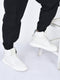 fausto men white high top chunky classic lace up sneakers|high ankle sneakers with memory cushion|lightweight all day sneakers