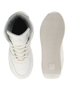fausto men white high top chunky classic lace up sneakers|high ankle sneakers with memory cushion|lightweight all day sneakers