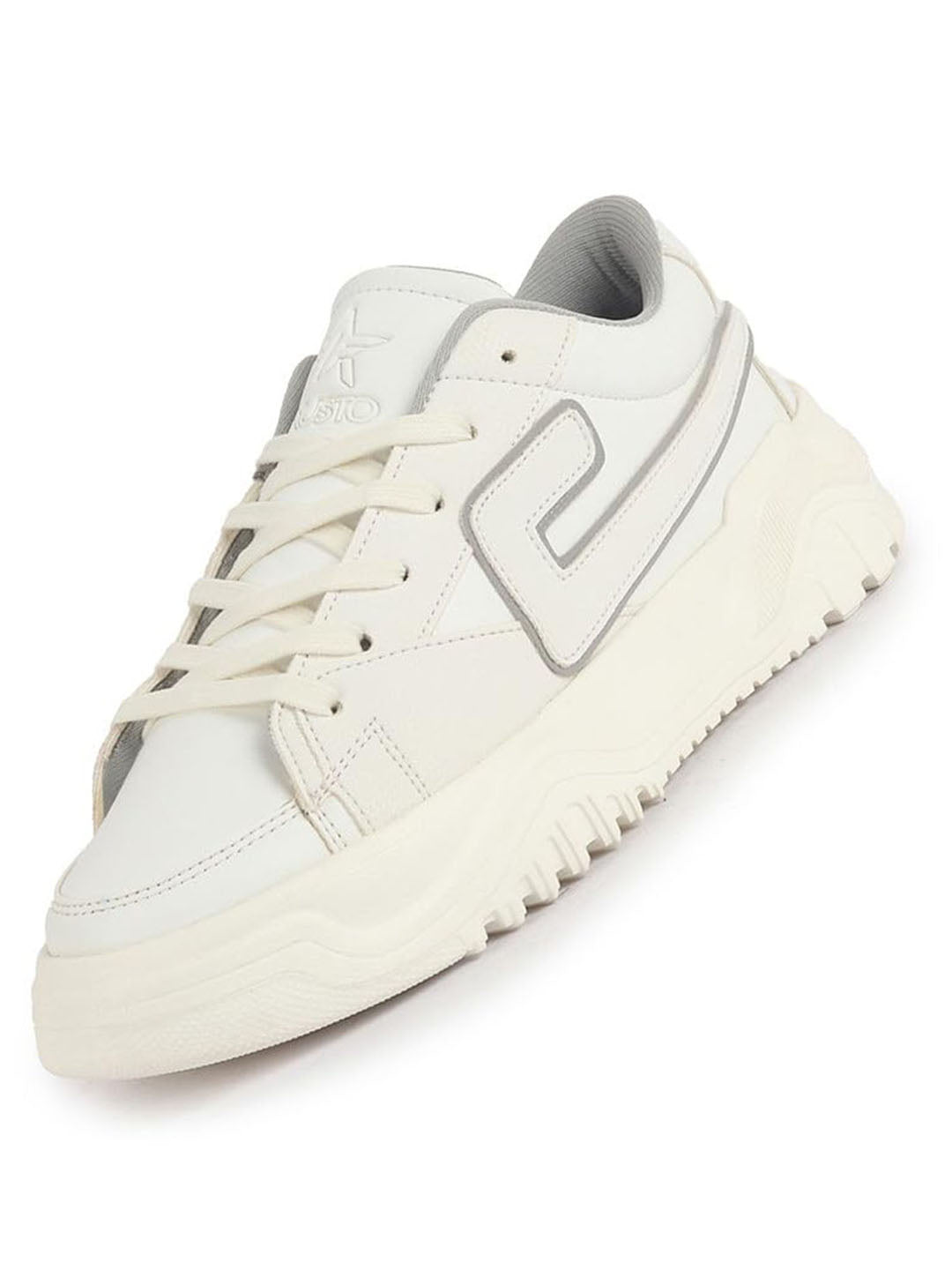 Men White Low Top Chunky Lace-Up Sneaker Shoes|Low Ankle Casual Shoes|All Day Comfortable Sneakers