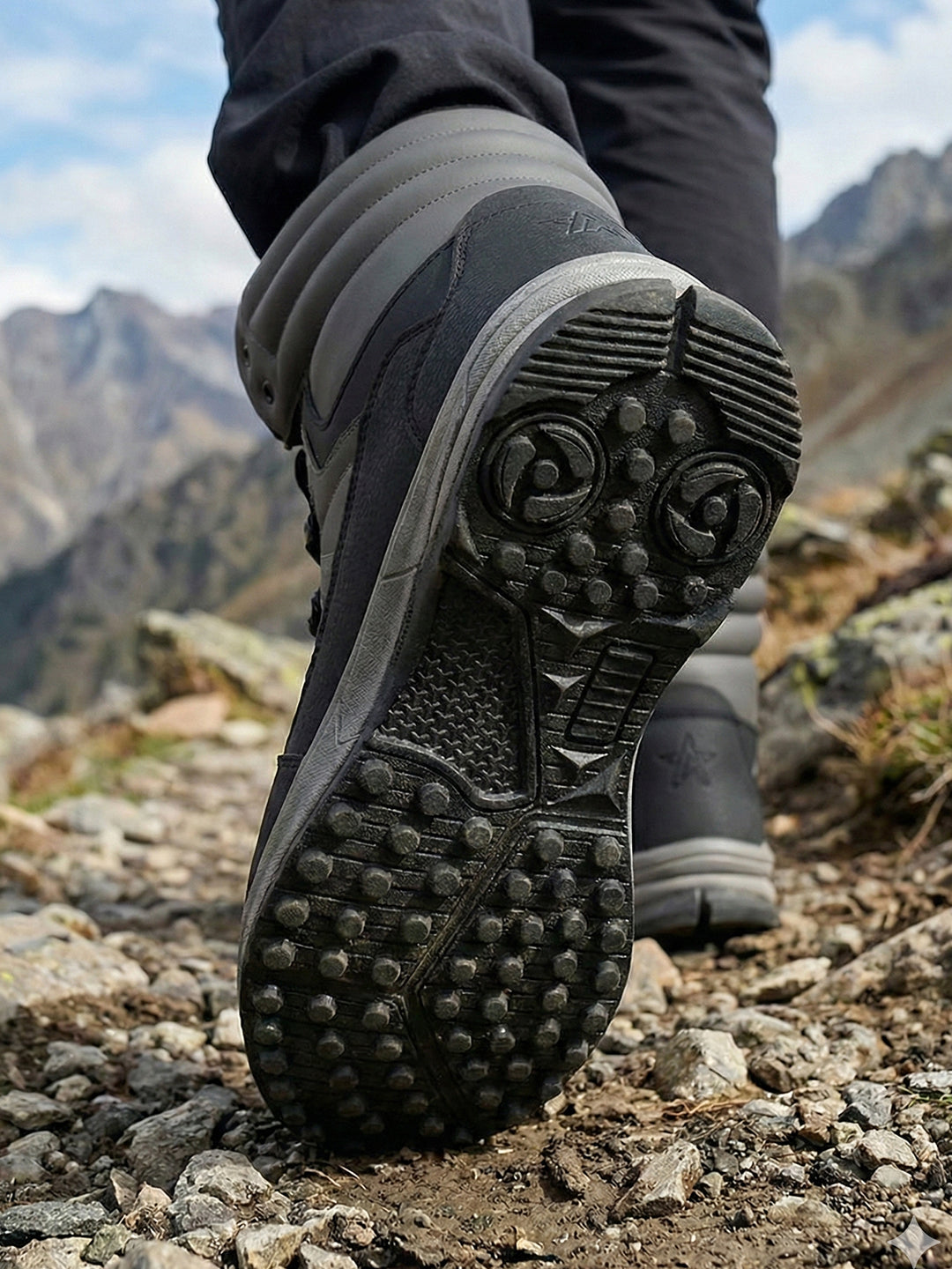 Men Grey High Top 3-Eye Lace Up High Ankle Winter Biker Boots|Trekking Boots|Hiking Boots|Basketball Shoes|Good Sole Grip Traction