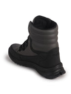 Men Grey High Top 3-Eye Lace Up High Ankle Winter Biker Boots|Trekking Boots|Hiking Boots|Basketball Shoes|Good Sole Grip Traction