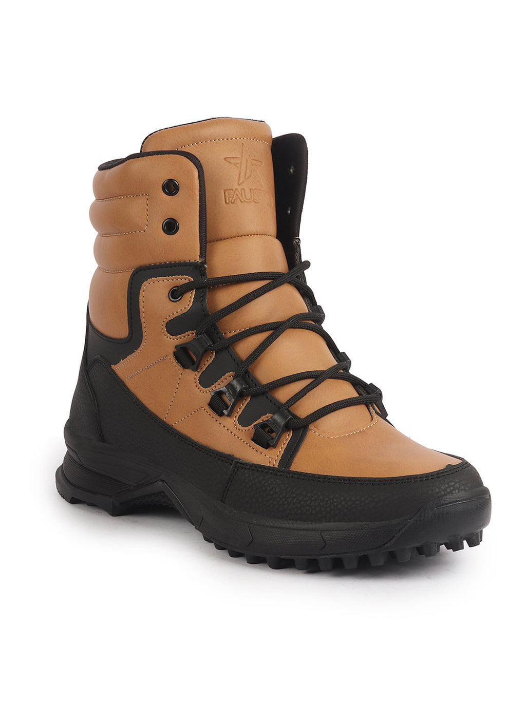 men tan high top 3-eye lace up high ankle winter biker boots|trekking boots|hiking boots|basketball shoes|good sole grip traction