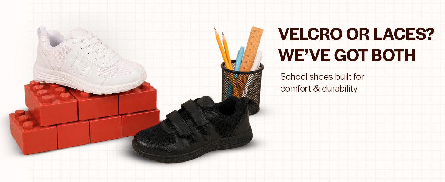 Unisex White School Uniform Shoes|Boys & Girls Lace Up School Shoes|Breathable Comfort Insole Kids School Shoes