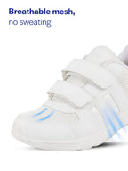 unisex white school uniform shoes|boys & girls non lacing breathable school shoes|hook and loop adjustable fasteners school shoes for kids