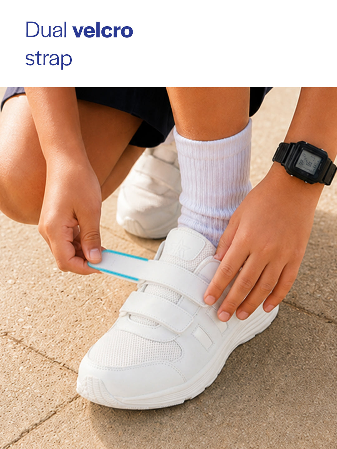 unisex white school uniform shoes|boys & girls non lacing breathable school shoes|hook and loop adjustable fasteners school shoes for kids